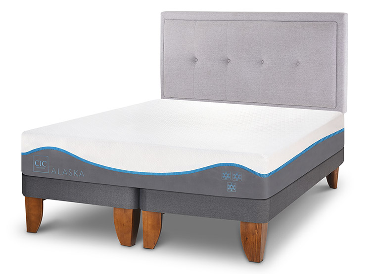 JUEGO DE DORMITORIO CIC CAMA EUROPEA ALASKA BD 2 PLAZAS + RESPALDO GANGES - 2