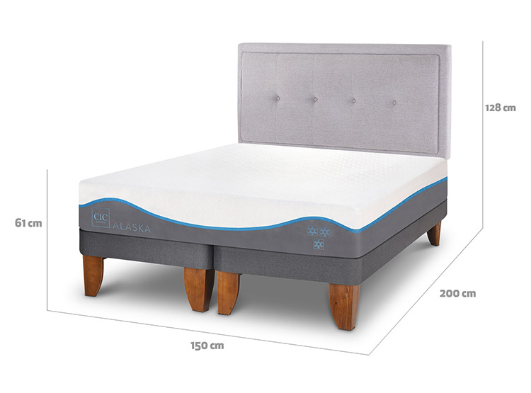 JUEGO DE DORMITORIO CIC CAMA EUROPEA ALASKA BD 2 PLAZAS + RESPALDO GANGES - 3