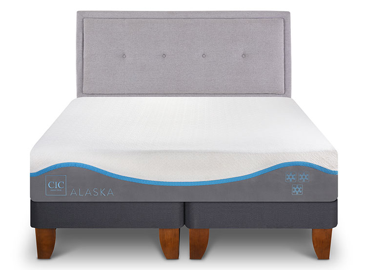 JUEGO DE DORMITORIO CIC CAMA EUROPEA ALASKA BD 2 PLAZAS + RESPALDO GANGES - 1