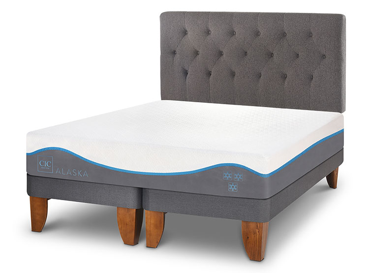 JUEGO DE DORMITORIO CIC CAMA EUROPEA ALASKA BD 2 PLAZAS + RESPALDO KAVERY - 2
