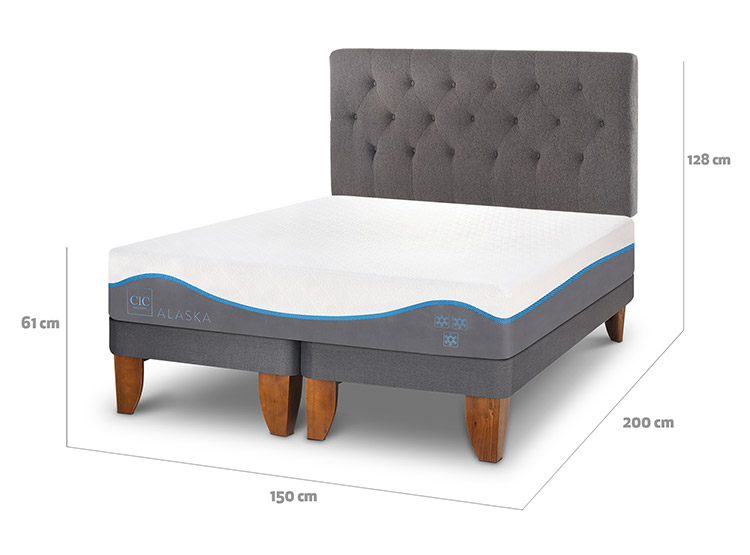 JUEGO DE DORMITORIO CIC CAMA EUROPEA ALASKA BD 2 PLAZAS + RESPALDO KAVERY - 3