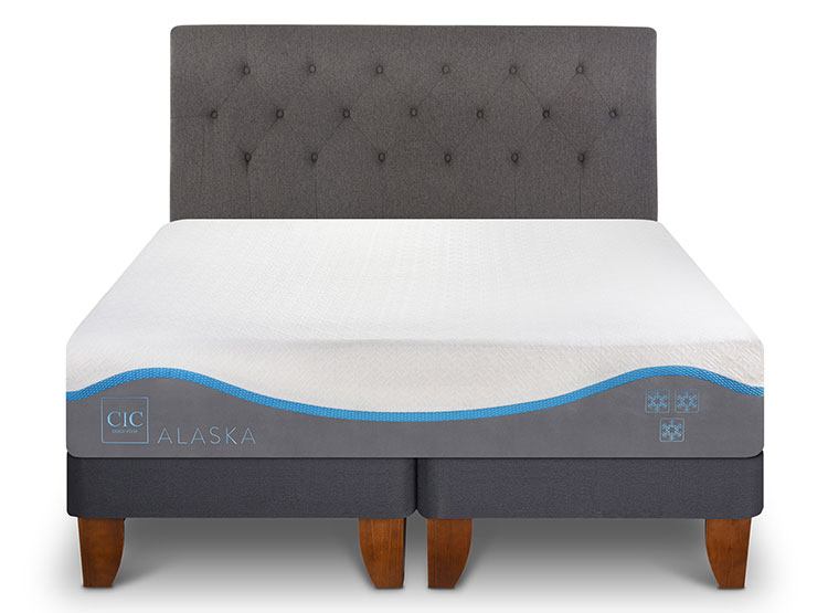 JUEGO DE DORMITORIO CIC CAMA EUROPEA ALASKA BD 2 PLAZAS + RESPALDO KAVERY - 1