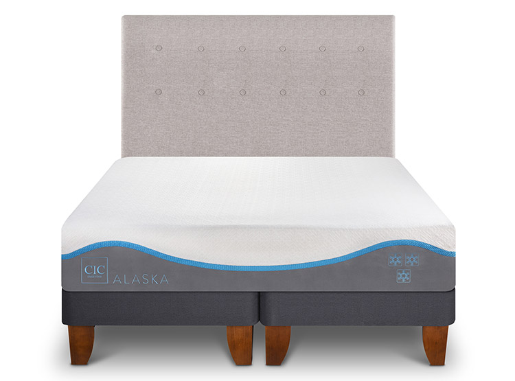 JUEGO DE DORMITORIO CIC CAMA EUROPEA ALASKA BD 2 PLAZAS + RESPALDO TIGRIS - 1