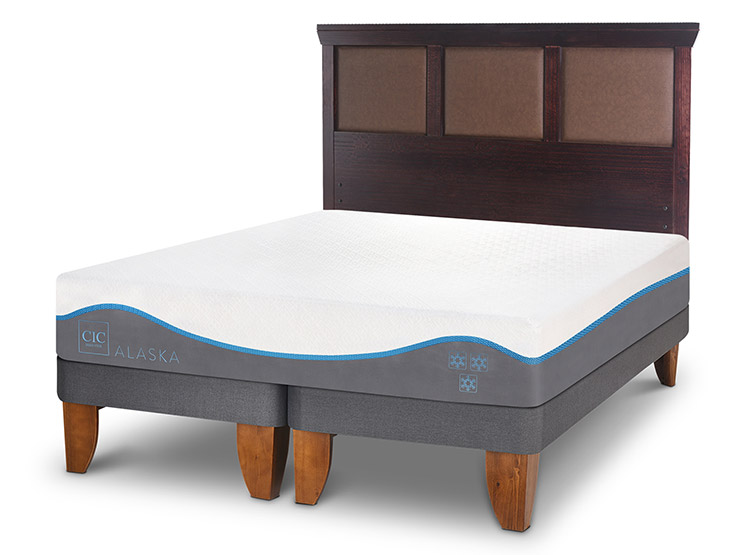 JUEGO DE DORMITORIO CIC CAMA EUROPEA ALASKA BD 2 PLAZAS + RESPALDO NEW TORINO CHOC - 2