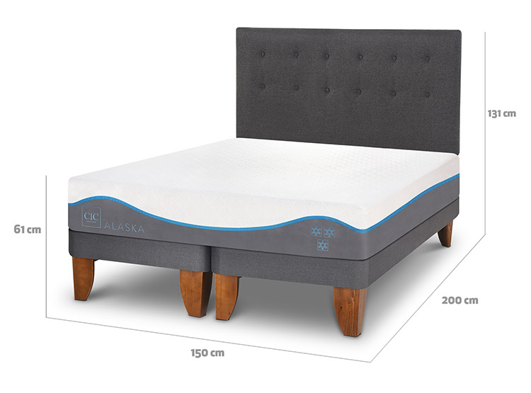 JUEGO DE DORMITORIO CIC CAMA EUROPEA ALASKA BD 2 PLAZAS + RESPALDO EUFRATES - 3