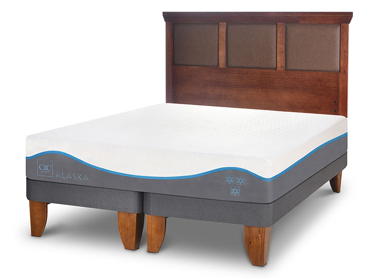 JUEGO DE DORMITORIO CIC CAMA EUROPEA ALASKA BD 2 PLAZAS + RESPALDO NEW TORINO CARAMEL - 2