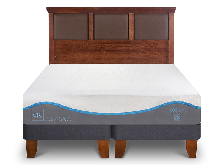 JUEGO DE DORMITORIO CIC CAMA EUROPEA ALASKA BD 2 PLAZAS + RESPALDO NEW TORINO CARAMEL - 1