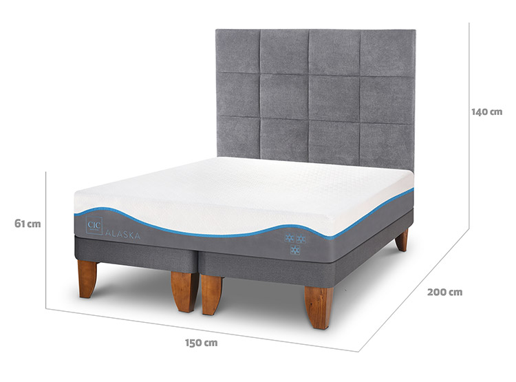 CAMA EUROPEA CIC ALASKA BD 2 PLAZAS + RESPALDO TAMESIS - 3