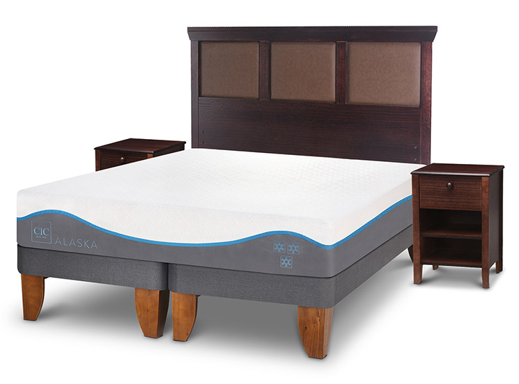 JUEGO DE DORMITORIO CIC CAMA EUROPEA ALASKA BD 2 PLAZAS + SET NEW TORINO CHOCOLATE - 2
