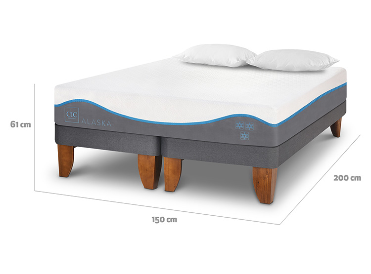 JUEGO DE DORMITORIO CIC CAMA EUROPEA ALASKA BD 2 PLAZAS + ALMOHADAS - 3