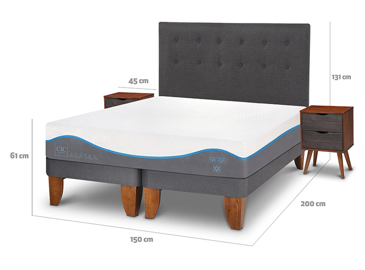 JUEGO DE DORMITORIO CIC CAMA EUROPEA ALASKA BD 2 PLAZAS + SET EUFRATES - 3