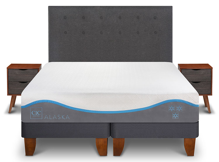 JUEGO DE DORMITORIO CIC CAMA EUROPEA ALASKA BD 2 PLAZAS + SET EUFRATES - 1