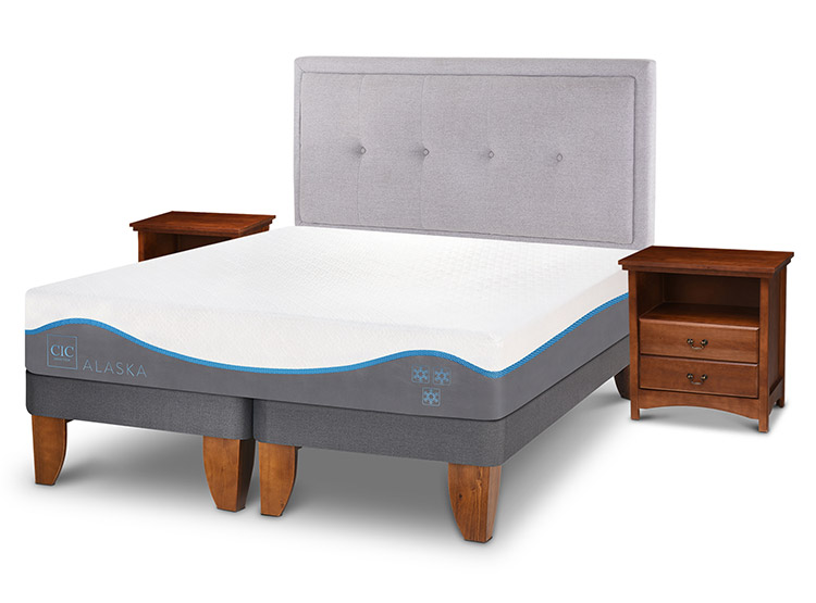 JUEGO DE DORMITORIO CIC CAMA EUROPEA ALASKA BD 2 PLAZAS + SET GANGES - 2