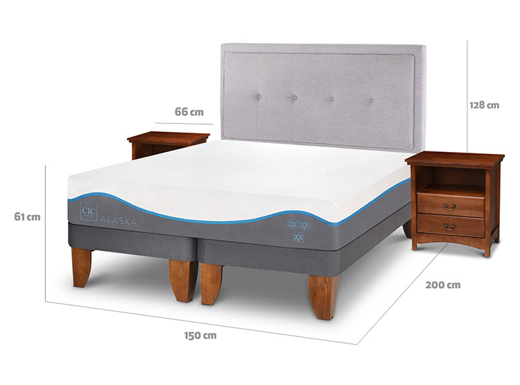 JUEGO DE DORMITORIO CIC CAMA EUROPEA ALASKA BD 2 PLAZAS + SET GANGES - 3
