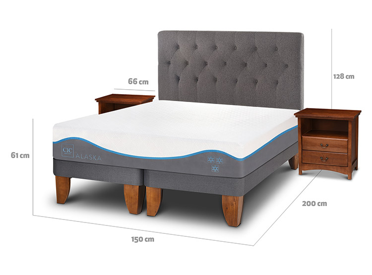 JUEGO DE DORMITORIO CIC CAMA EUROPEA ALASKA BD 2 PLAZAS + SET KAVERY - 3