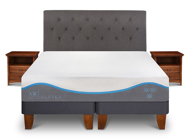 JUEGO DE DORMITORIO CIC CAMA EUROPEA ALASKA BD 2 PLAZAS + SET KAVERY - 1
