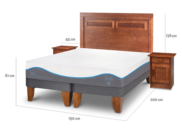 JUEGO DE DORMITORIO CIC CAMA EUROPEA ALASKA BD 2 PLAZAS + SET MILAN - 3