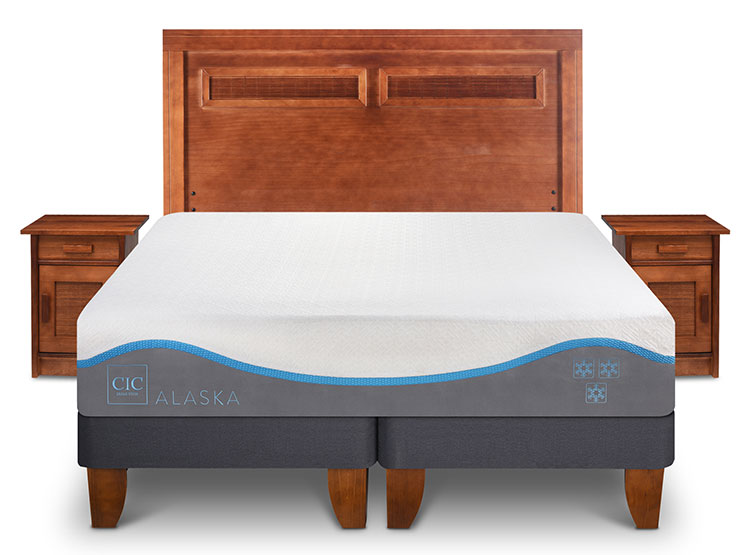 JUEGO DE DORMITORIO CIC CAMA EUROPEA ALASKA BD 2 PLAZAS + SET MILAN - 1