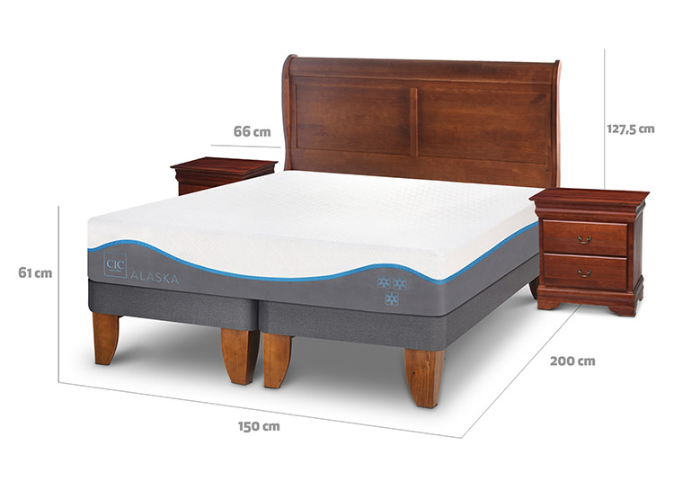 JUEGO DE DORMITORIO CIC CAMA EUROPEA ALASKA BD 2 PLAZAS + SET MIRO - 3