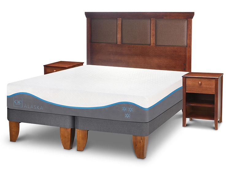 JUEGO DE DORMITORIO CIC CAMA EUROPEA ALASKA BD 2 PLAZAS + SET NEW TORINO - 2