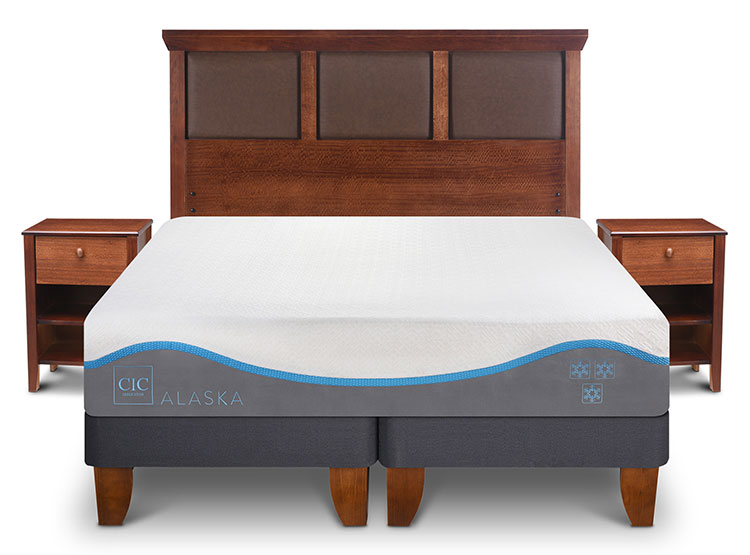 JUEGO DE DORMITORIO CIC CAMA EUROPEA ALASKA BD 2 PLAZAS + SET NEW TORINO - 1