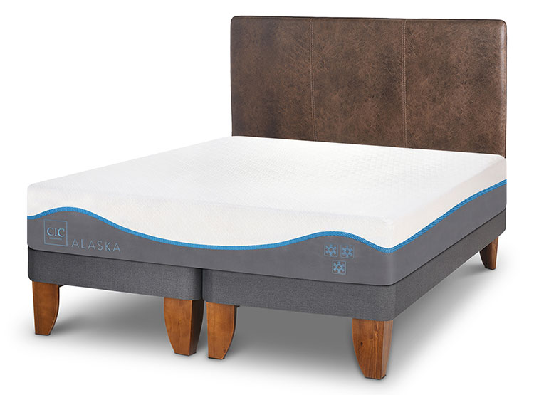 JUEGO DE DORMITORIO CIC CAMA EUROPEA ALASKA BD 2 PLAZAS + RESPALDO BAKER - 2