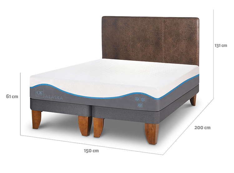 JUEGO DE DORMITORIO CIC CAMA EUROPEA ALASKA BD 2 PLAZAS + RESPALDO BAKER - 3