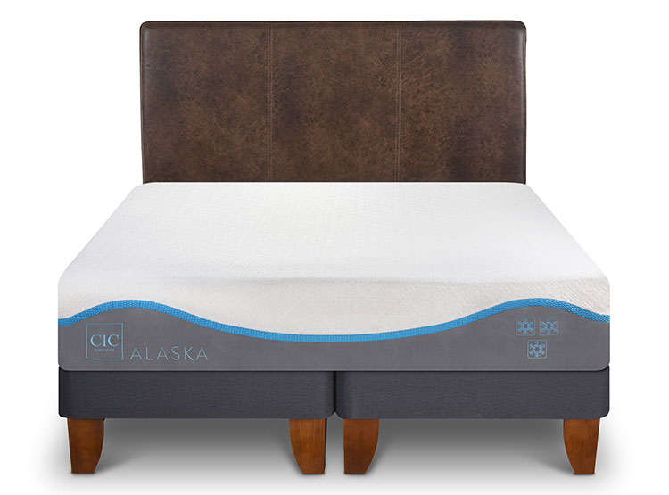 JUEGO DE DORMITORIO CIC CAMA EUROPEA ALASKA BD 2 PLAZAS + RESPALDO BAKER - 1