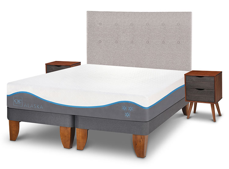 JUEGO DE DORMITORIO CIC CAMA EUROPEA ALASKA BD 2 PLAZAS + SET TIGRIS - 2