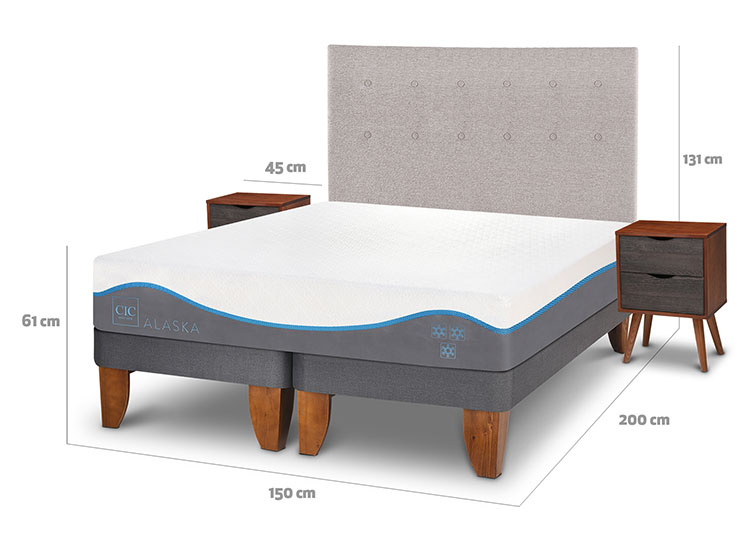 JUEGO DE DORMITORIO CIC CAMA EUROPEA ALASKA BD 2 PLAZAS + SET TIGRIS - 3