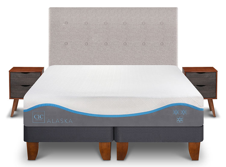 JUEGO DE DORMITORIO CIC CAMA EUROPEA ALASKA BD 2 PLAZAS + SET TIGRIS - 1