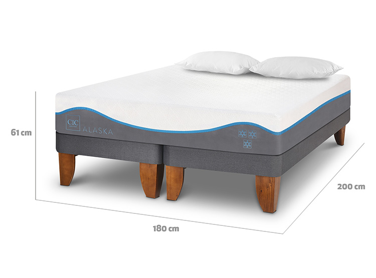 JUEGO DE DORMITORIO CIC CAMA EUROPEA ALASKA KING + ALMOHADAS - 3