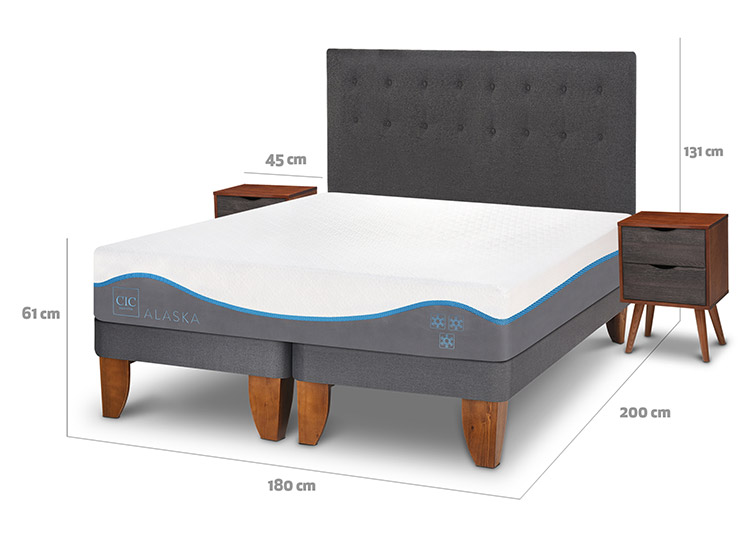 JUEGO DE DORMITORIO CIC CAMA EUROPEA ALASKA KING + SET EUFRATES - 3
