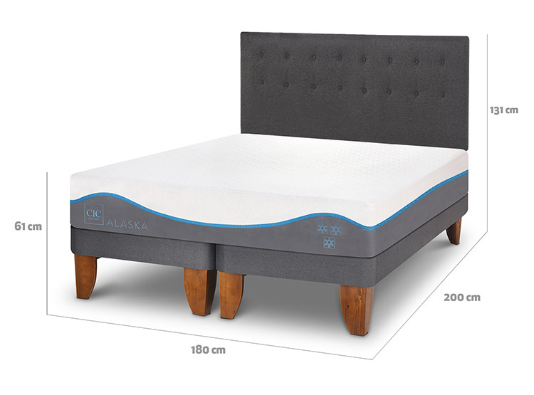 JUEGO DE DORMITORIO CIC CAMA EUROPEA ALASKA KING + RESPALDO EUFRATES - 3