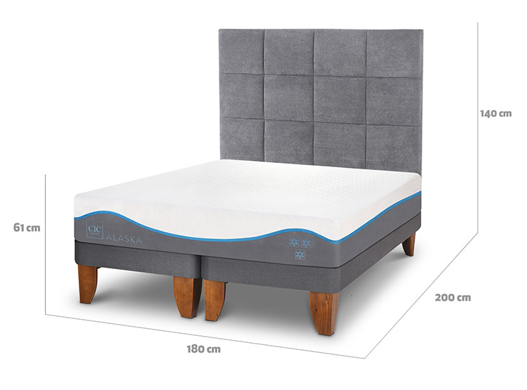 JUEGO DE DORMITORIO CIC CAMA EUROPEA ALASKA KING + RESPALDO TAMESIS - 3