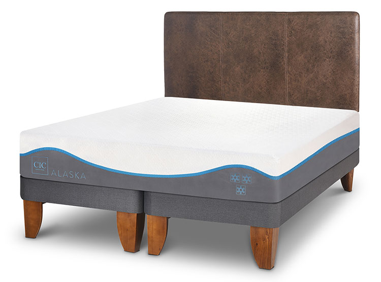 JUEGO DE DORMITORIO CIC CAMA EUROPEA ALASKA KING + RESPALDO BAKER - 2