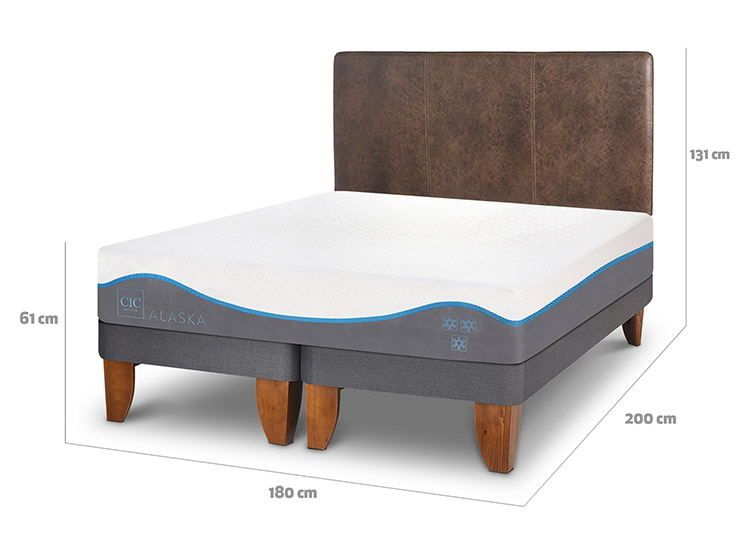 JUEGO DE DORMITORIO CIC CAMA EUROPEA ALASKA KING + RESPALDO BAKER - 3