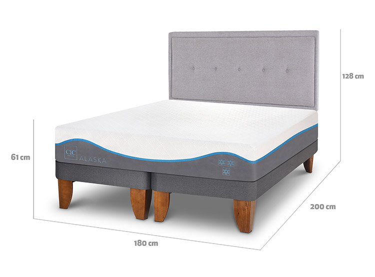 JUEGO DE DORMITORIO CIC CAMA EUROPEA ALASKA KING + RESPALDO GANGES - 3
