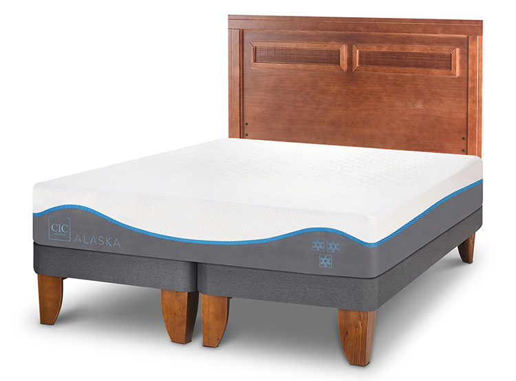 JUEGO DE DORMITORIO CIC CAMA EUROPEA ALASKA KING + SET RESPALDO MILAN - 2