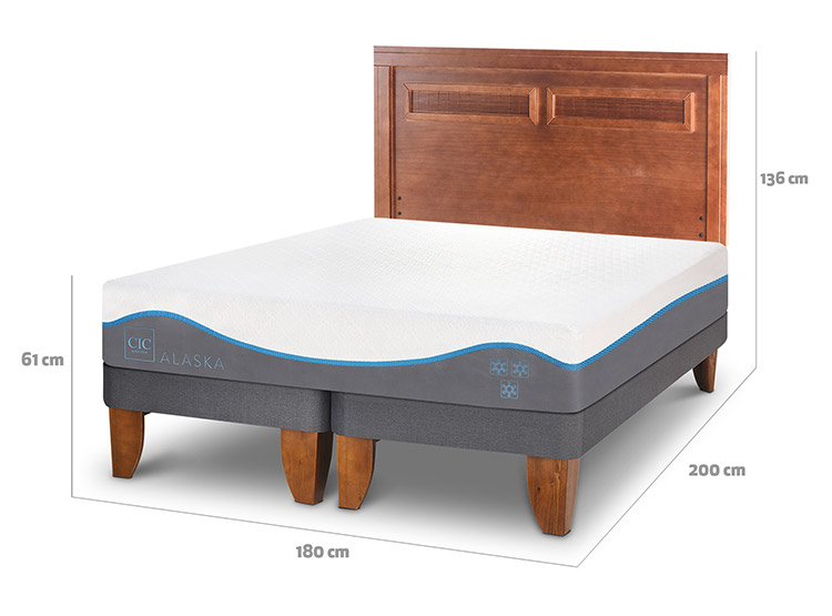 JUEGO DE DORMITORIO CIC CAMA EUROPEA ALASKA KING + SET RESPALDO MILAN - 3