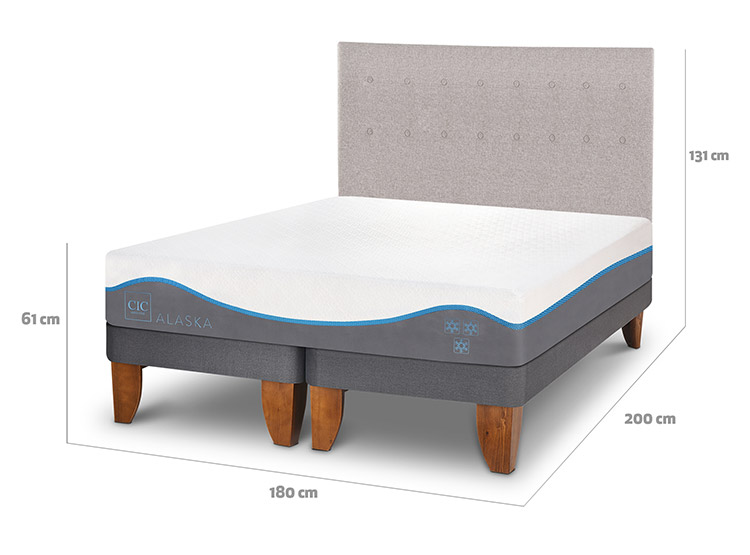 JUEGO DE DORMITORIO CIC CAMA EUROPEA ALASKA KING + RESPALDO TIGRIS - 3