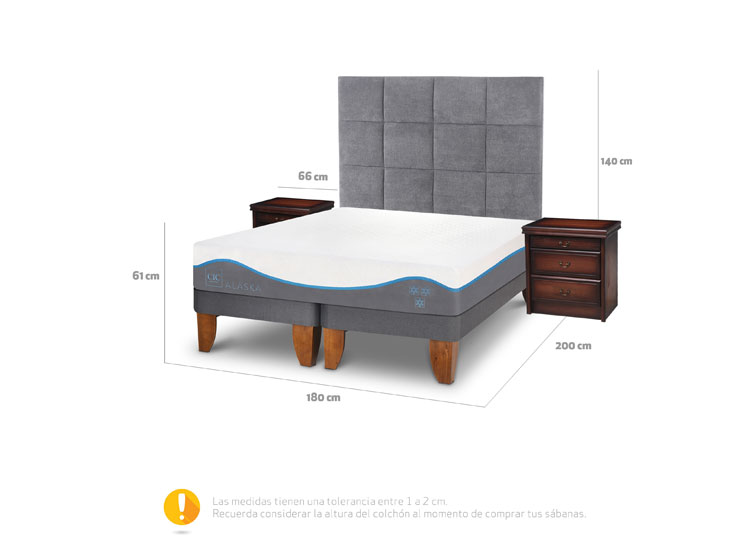JUEGO DE DORMITORIO CIC CAMA EUROPEA ALASKA KING + SET TAMESIS - 3