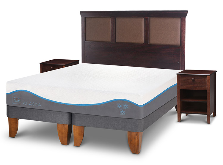 JUEGO DE DORMITORIO CIC CAMA EUROPEA ALASKA KING + SET NEW TORINO CHOCOLATE - 2