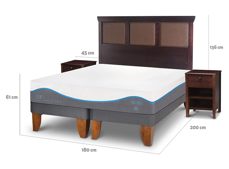 JUEGO DE DORMITORIO CIC CAMA EUROPEA ALASKA KING + SET NEW TORINO CHOCOLATE - 3