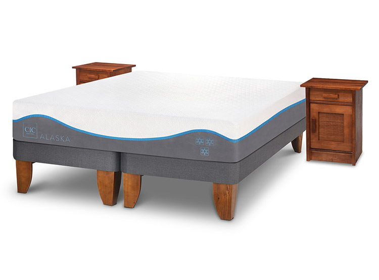 JUEGO DE DORMITORIO CIC CAMA EUROPEA ALASKA KING + VELADORES MILAN - 2