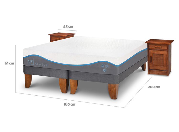 JUEGO DE DORMITORIO CIC CAMA EUROPEA ALASKA KING + VELADORES MILAN - 3
