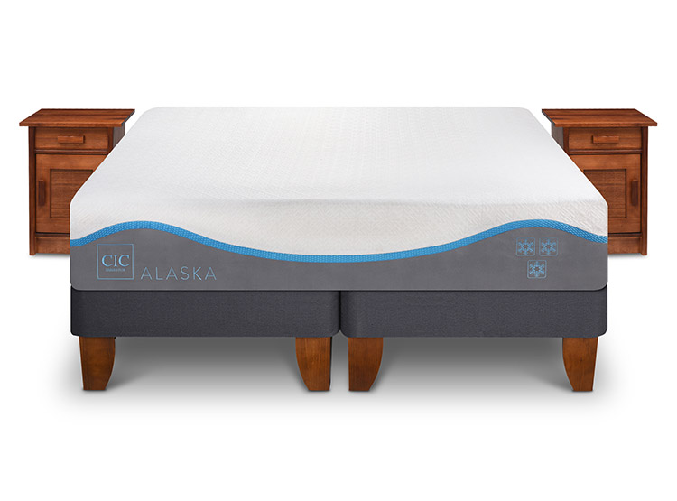 JUEGO DE DORMITORIO CIC CAMA EUROPEA ALASKA KING + VELADORES MILAN - 1