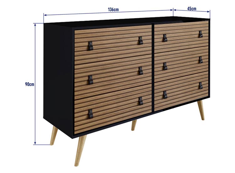 COMODA BE DESIGN AMBER NEGRO BRISE 6C - 3