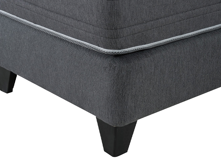 JUEGO DE DORMITORIO FLEX CAMA EUROPEA BLACK KING + RESPALDO DESIGN GRAFITO + VELADORES ROVER - 3