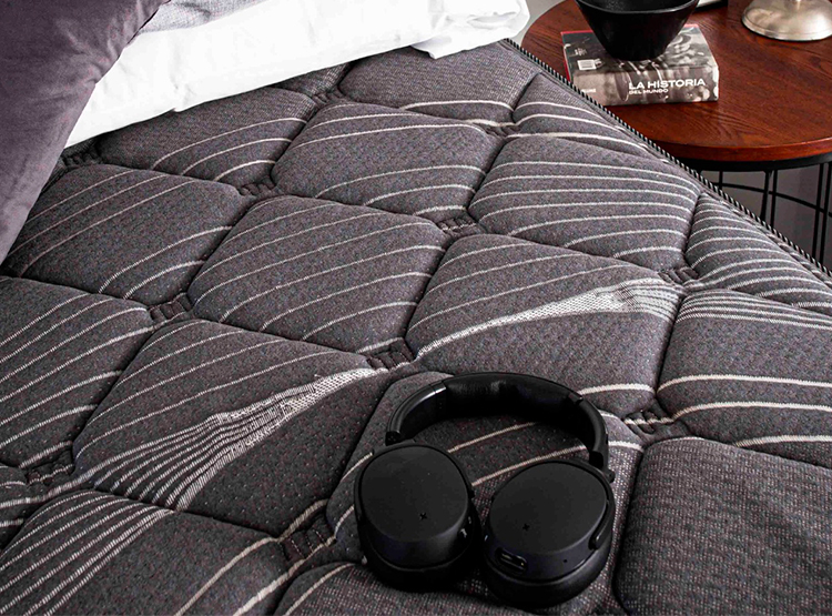 JUEGO DE DORMITORIO FLEX CAMA EUROPEA BLACK KING + RESPALDO DESIGN GRAFITO + VELADORES ROVER - 6